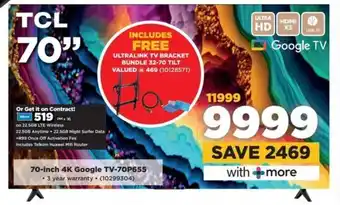 HiFi Corp TCL 70-inch 4K Google TV-70P655 offer