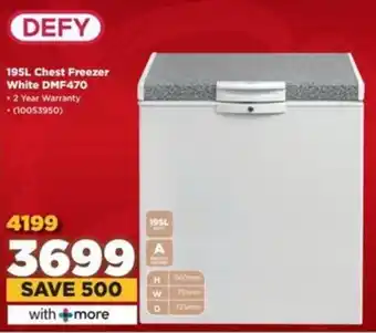 HiFi Corp DEFY Chest Freezer White DMF470 offer