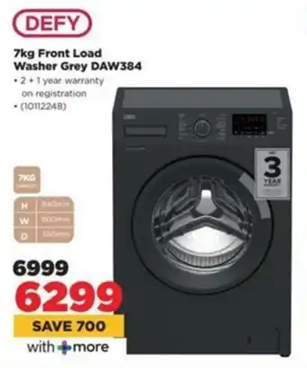 HiFi Corp DEFY Front Load Washer Grey DAW384 offer