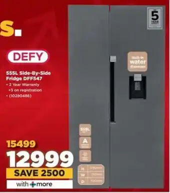 HiFi Corp DEFY Side-By-Side Fridge DFF547 offer