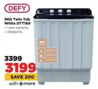 HiFi Corp DEFY Twin Tub White DTT169 offer