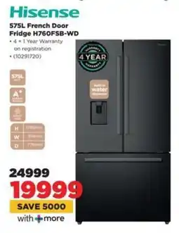 HiFi Corp Hisense French Door Fridge H760FSB-WD offer