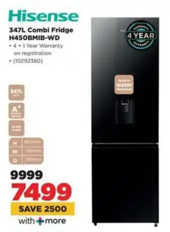 HiFi Corp Hisense Combi Fridge H450BMIB-WD offer