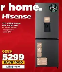 HiFi Corp Hisense Fridge Freezer Inox H310BIT-WD offer