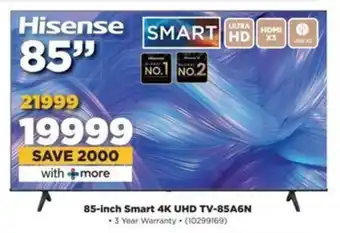 HiFi Corp Hisense 85-inch Smart 4K UHD TV-85A6N offer