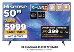 HiFi Corp Hisense 50-inch Smart 4K UHD TV-50A6N offer