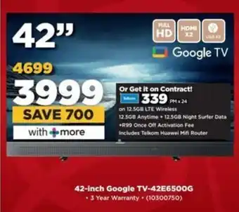 HiFi Corp Skyworth 42-inch Google TV-42E6500G offer