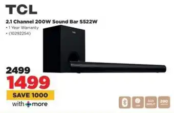 HiFi Corp TCL 2.1 Channel 200W Sound Bar S522W offer