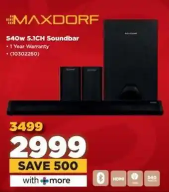 HiFi Corp MAXDORF 540w 5.1CH Soundbar offer