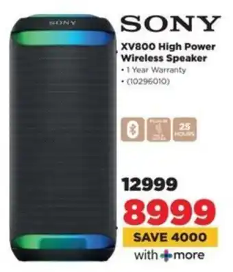 HiFi Corp SONY XV800 High Power Wireless Speaker offer