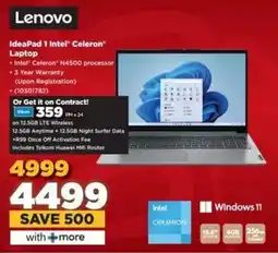 HiFi Corp Lenovo IdeaPad 1 Intel Celeron Laptop offer