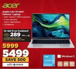 HiFi Corp Acer Aspire Lite 14 Intel Celeron Laptop offer