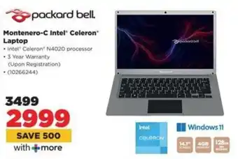 HiFi Corp Packard Bell Montenero-C Intel Celeron Laptop offer