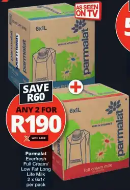 Checkers Parmalat Everfresh Full Cream/ Low Fat Long Life Milk offer