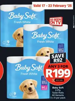 Checkers Baby Soft 2-Ply Toilet Rolls All Variants offer