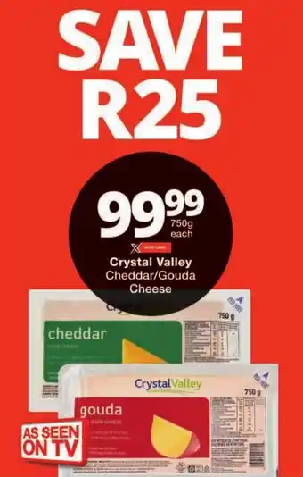 Checkers Crystal Valley Cheddar/Gouda Cheese offer