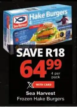 Checkers Sea Harvest Frozen Hake Burgers offer