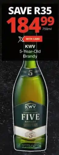 Checkers KWV 5-Year-Old Brandy offer