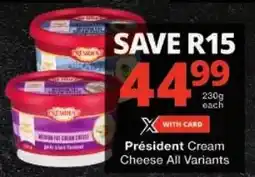 Checkers Président Cream Cheese All Variants offer