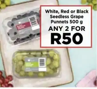 Food Lover's Market White, Red or Black Seedless Grape Punnets offer