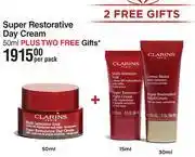 Dis-Chem Clarins Super Restorative Day Cream 50ml Plus Two Free Gifts-Per Pack offer