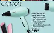 Dis-Chem Carmen Esprit 2200W AC Salon Hair Dryer offer