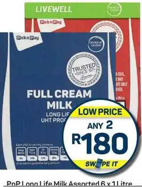 Pick n Pay PoP Long Life Milk Assorted offer