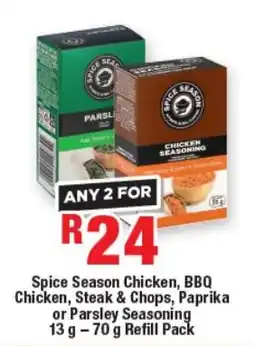 OK Foods Spice Season Chicken, BBQ Chicken, Steak & Chops, Paprika or Parsley Seasoning Refill Pack offer