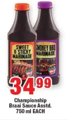 OK Foods Championship Braai Sauce Asstd. offer