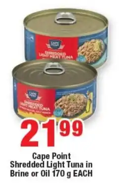 OK Foods Cape Point Shredded Light Tuna in Brine or Oil offer