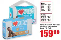 OK Foods Lovies Value Pack Disposable Nappies or Pull-Up Pants Asstd. offer