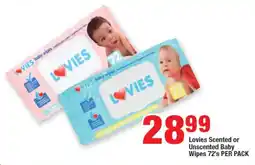 OK Foods Lovies Scented or Unscented Baby Wipes offer