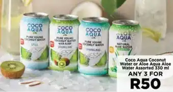 Food Lover's Market Coco Aqua Coconut Water or Aloe Aqua Aloe Water Assorted offer