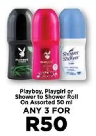 Food Lover's Market Playboy, Playgirl or Shower to Shower Roll On Assorted offer