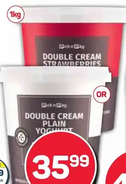 Pick n Pay Hypermarket PnP Double Cream Yoghurt Assorted offer