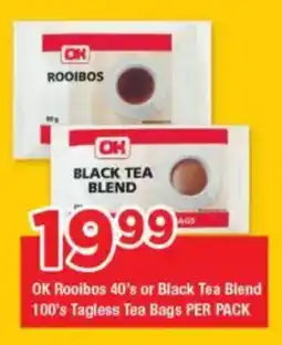 OK Foods OK Rooibos or Black Tea Blend Tagless Tea Bags offer