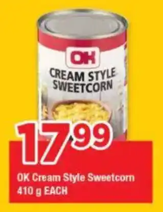 OK Foods OK Cream Style Sweetcorn offer