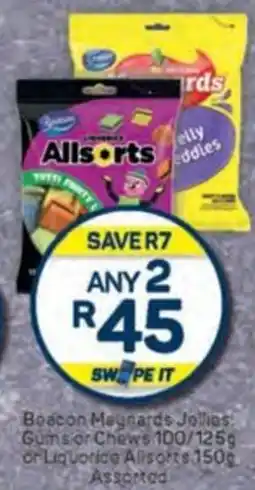 Pick n Pay Beacon Magnards Jollias Gums or Chews or Liquorice Allsorts Assorted offer