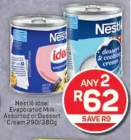 Pick n Pay Nestió Ideal Evaporated Milk Assorted or Dessert Cream offer