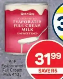 Pick n Pay PnP Evaporated Full Cream Milk offer