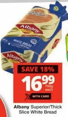 Checkers Albany Superior/Thick Slice White Bread offer