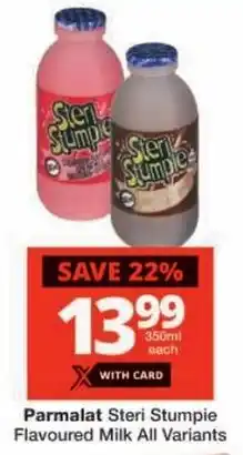 Checkers Parmalat Steri Stumpie Flavoured Milk All Variants offer