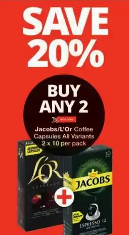 Checkers Jacobs/L'Or Coffee Capsules All Variants offer