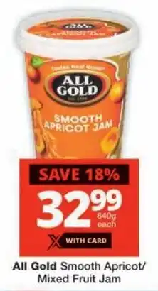 Checkers All Gold Smooth Apricot/ Mixed Fruit Jam offer