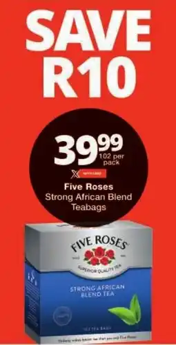 Checkers Five Roses Strong African Blend Teabags offer