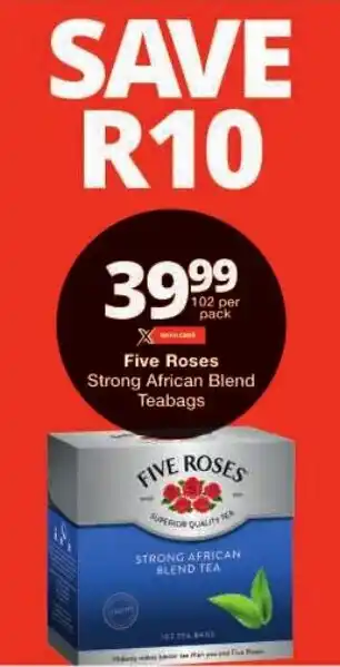 Checkers Five Roses Strong African Blend Teabags offer