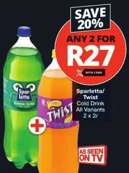 Checkers Sparletta/ Twist Cold Drink All Variants offer