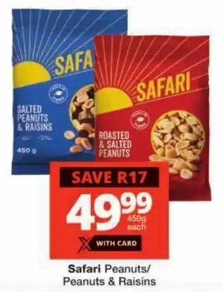 Checkers Safari Peanuts/ Peanuts & Raisins offer