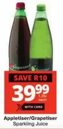 Checkers Appletiser/Grapetiser Sparkling Juice offer