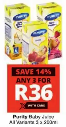 Checkers Purity Baby Juice All Variants offer